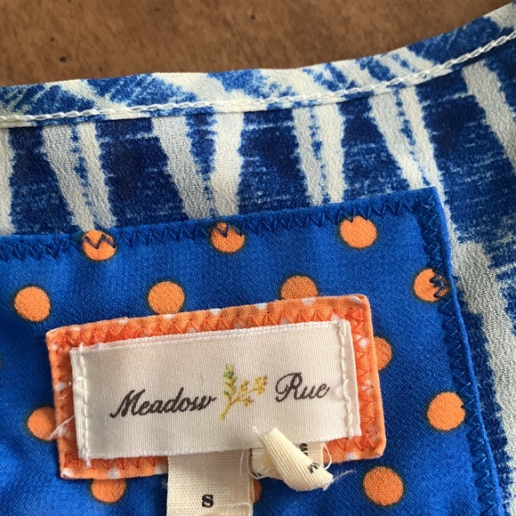 Anthropologie Meadow Rue layered sleeveless blue Ikat top small EUC - Picture 6 of 7